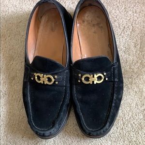 Black Suede Ferragamo MENS loafer